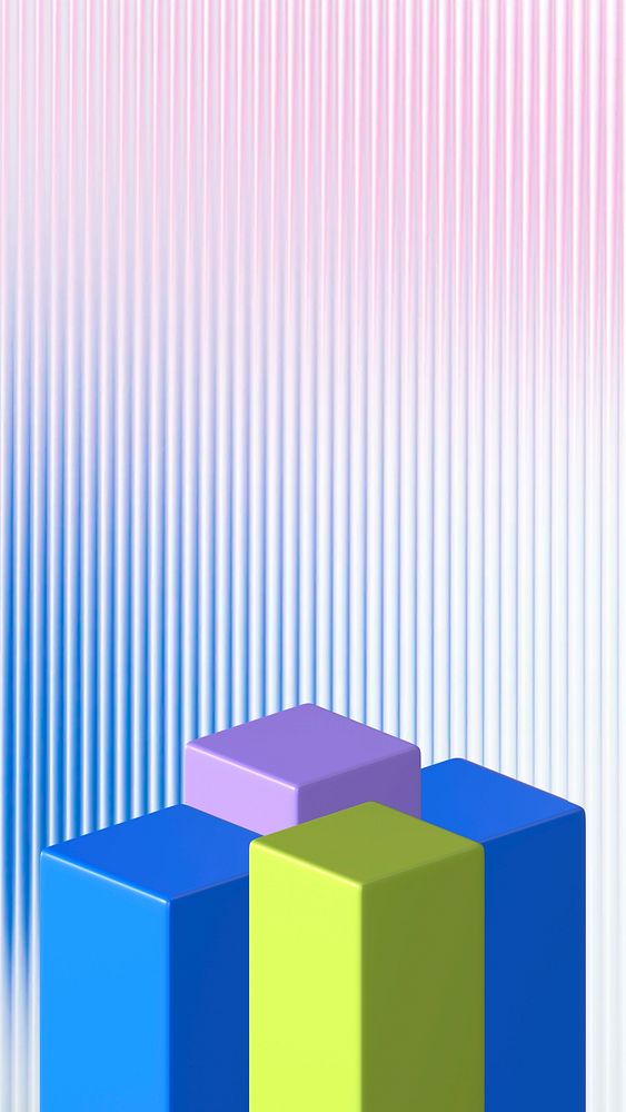 3D product backdrop iPhone wallpaper, colorful podiums
