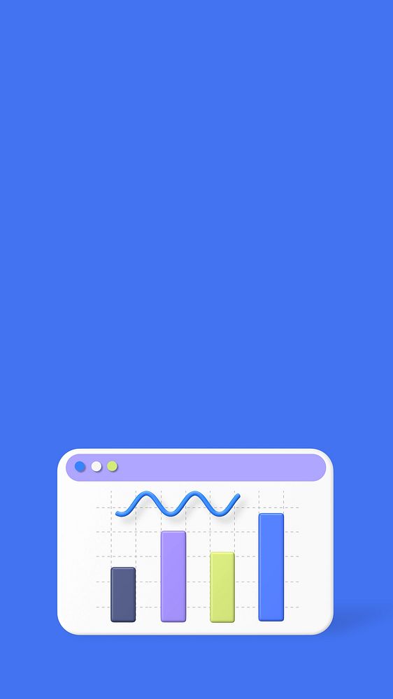Data analysis 3D iPhone wallpaper, blue background