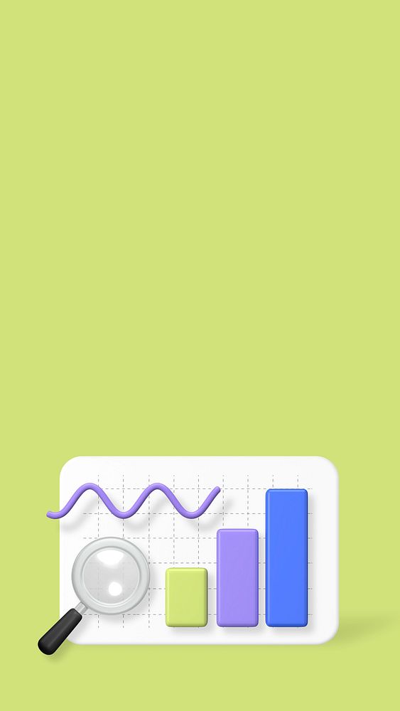 SEO analytics 3D iPhone wallpaper, green background
