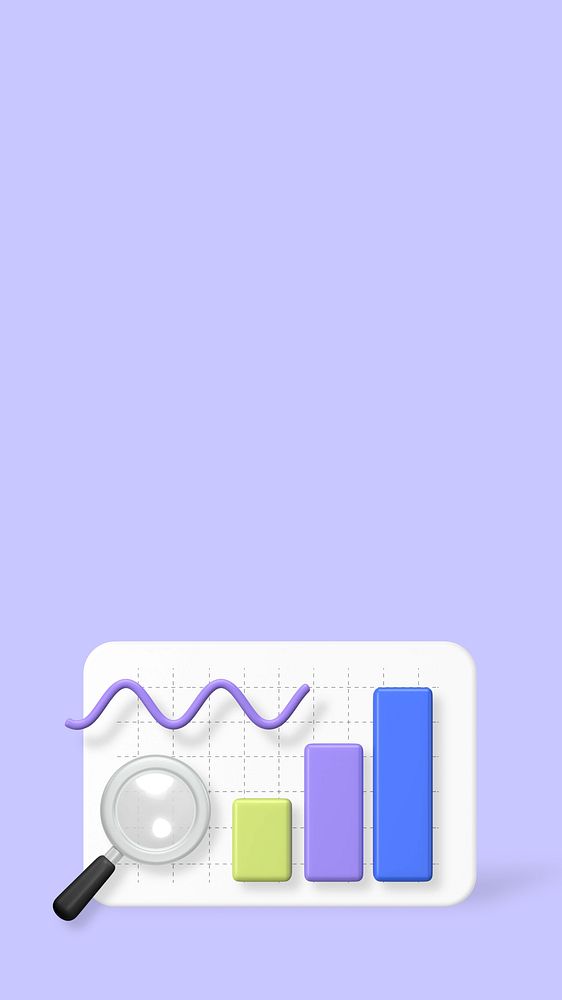 SEO analytics 3D iPhone wallpaper, purple background