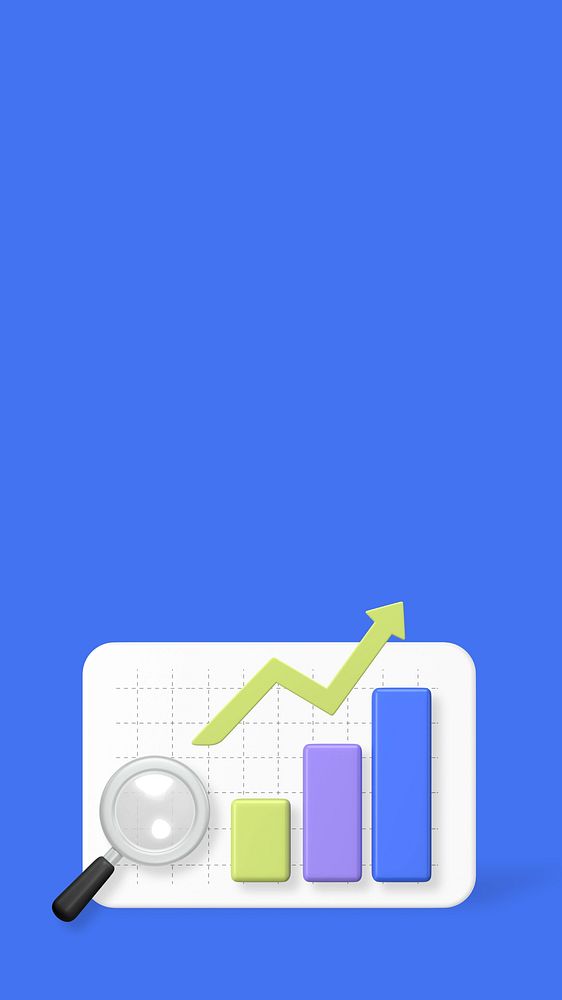 SEO analysis 3D iPhone wallpaper, blue background