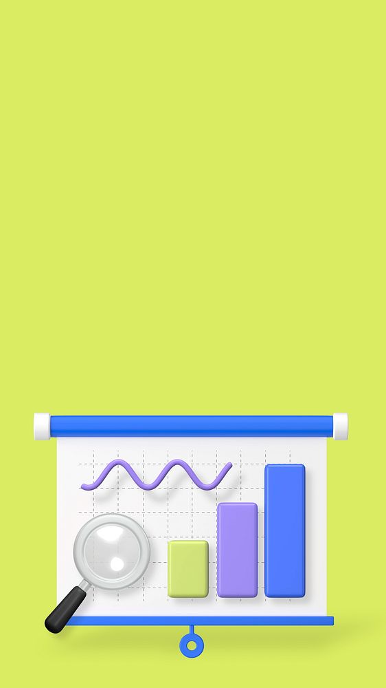 Business analysis 3D iPhone wallpaper, green background