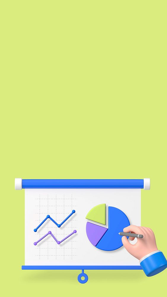 Business development 3D iPhone wallpaper, green background