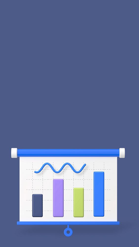 Data presentation 3D iPhone wallpaper, blue background