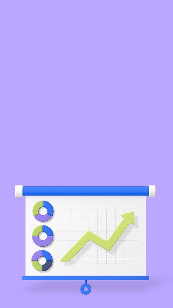 Business development 3D iPhone wallpaper, purple background