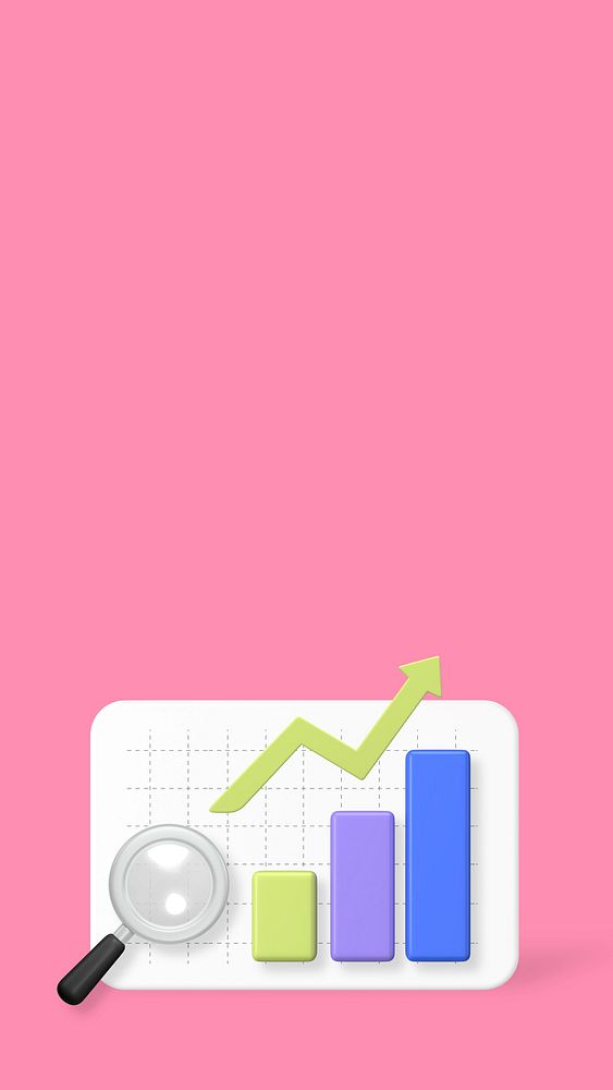 SEO analysis 3D iPhone wallpaper, pink background