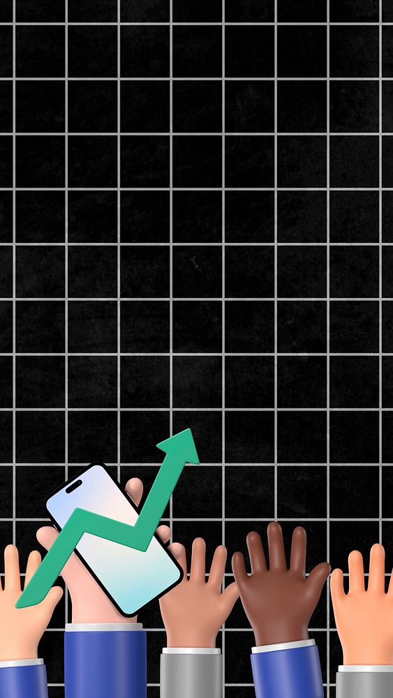 Stock rising arrow mobile wallpaper, 3D finance background