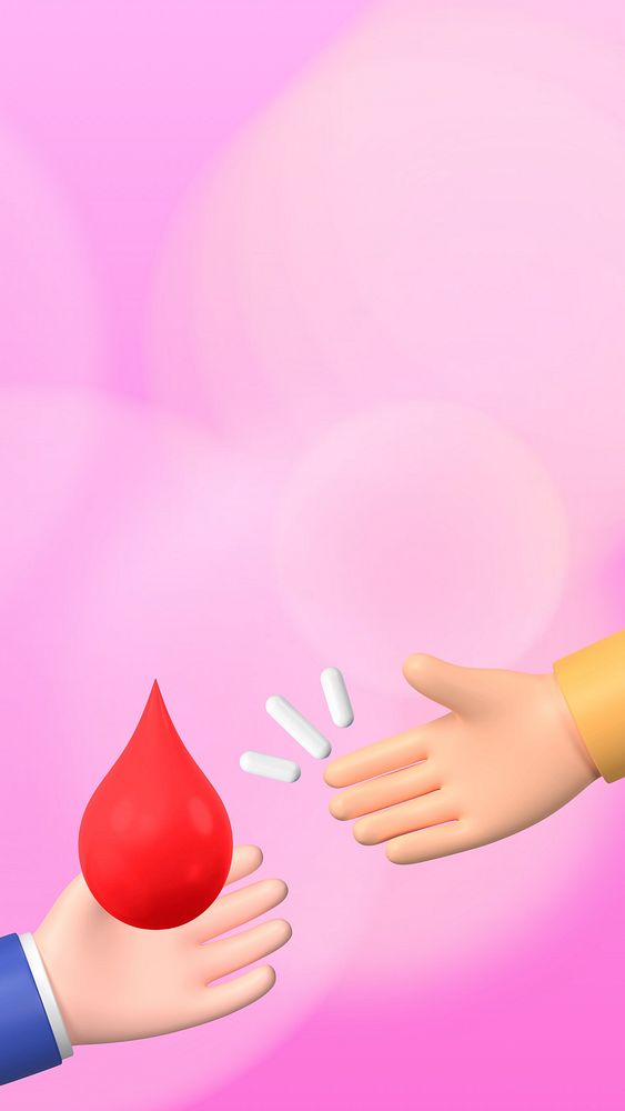 3D blood donation iPhone wallpaper, charity background