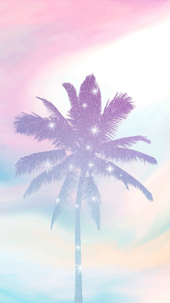 Aesthetic summer iPhone wallpaper, palm tree design 