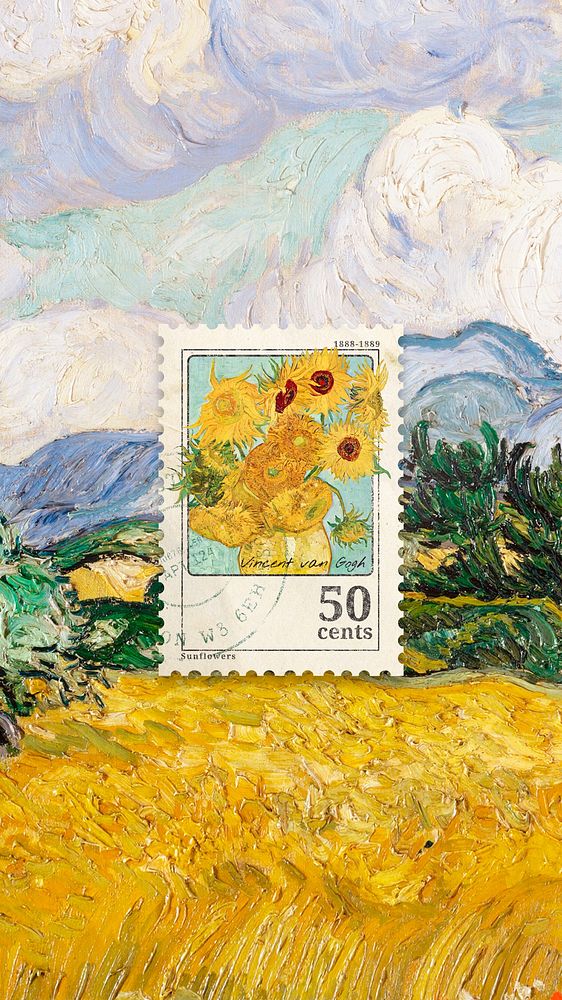 Van Gogh's sunflowers iPhone wallpaper, remixed by rawpixel