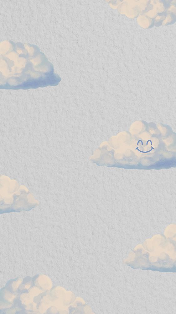 Smiling cloud pattern iPhone wallpaper