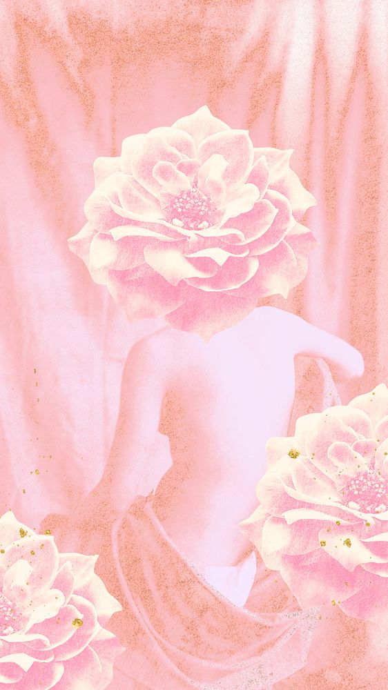 Pink aesthetic woman iPhone wallpaper