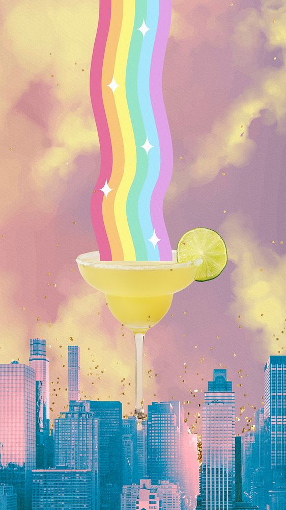 Aesthetic colorful cocktail iPhone wallpaper