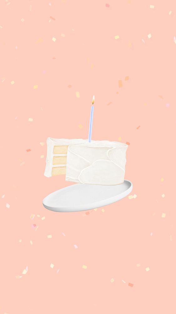 Birthday cake peachy iPhone wallpaper