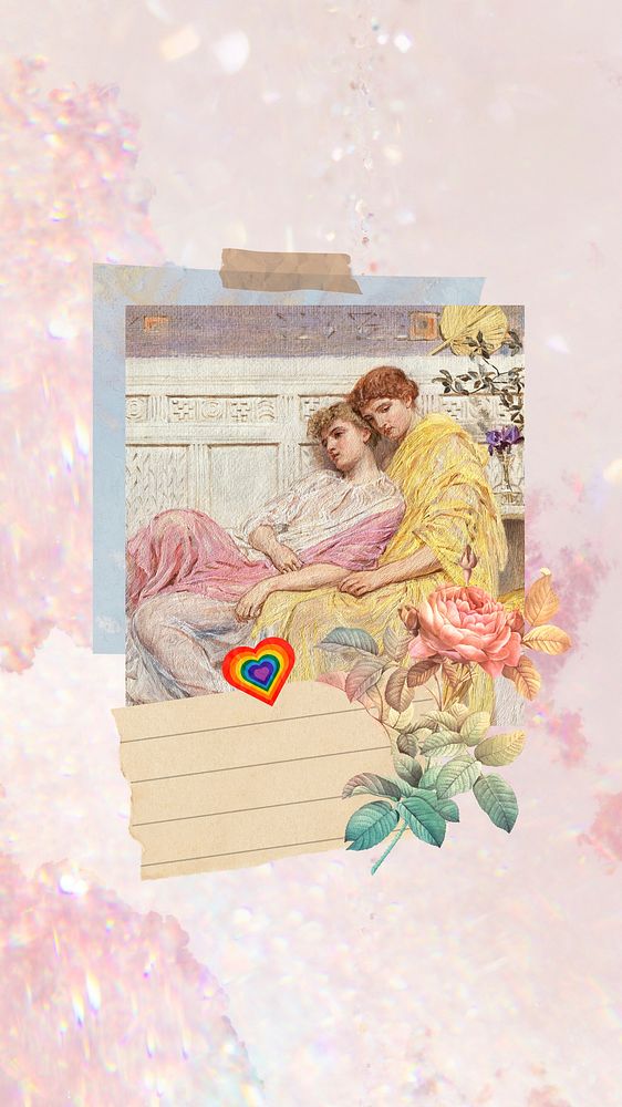 Aesthetic lesbian love iPhone wallpaper