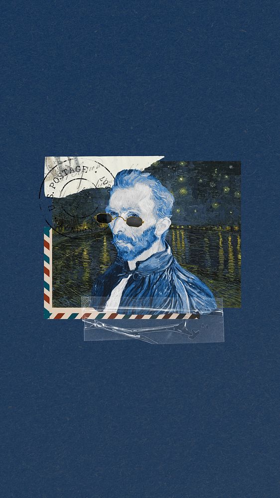 Van Gogh's portrait iPhone wallpaper, remixed by rawpixel
