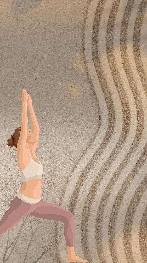 Brown aesthetic yoga iPhone wallpaper