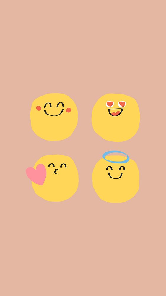 Happy emoji beige iPhone wallpaper