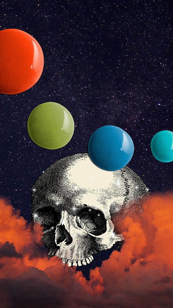 Aesthetic skull, dark iPhone wallpaper