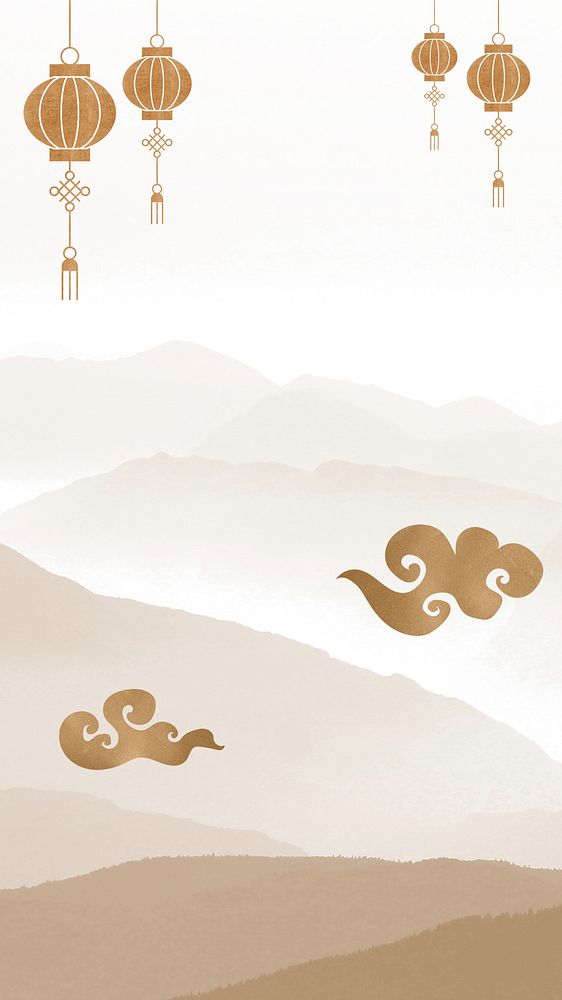 Brown aesthetic oriental iPhone wallpaper