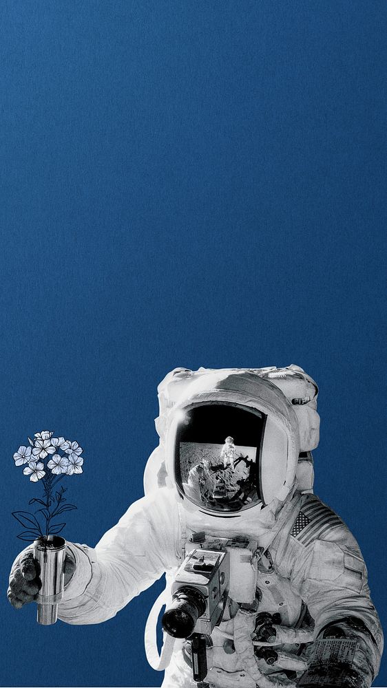 Aesthetic astronaut blue iPhone wallpaper