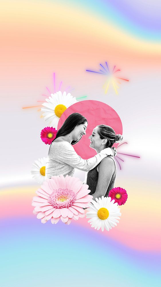 Iridescent aesthetic lesbian iPhone wallpaper