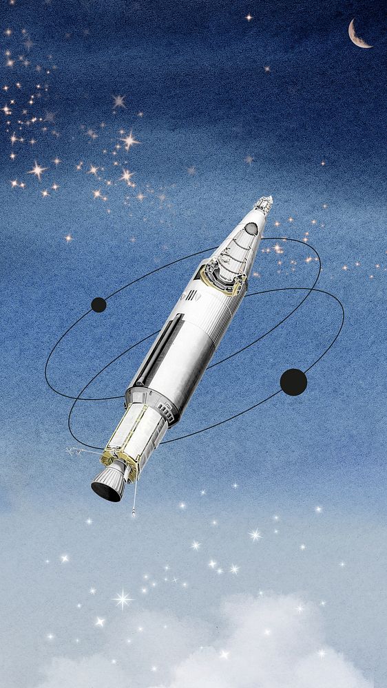 Aesthetic space rocket iPhone wallpaper