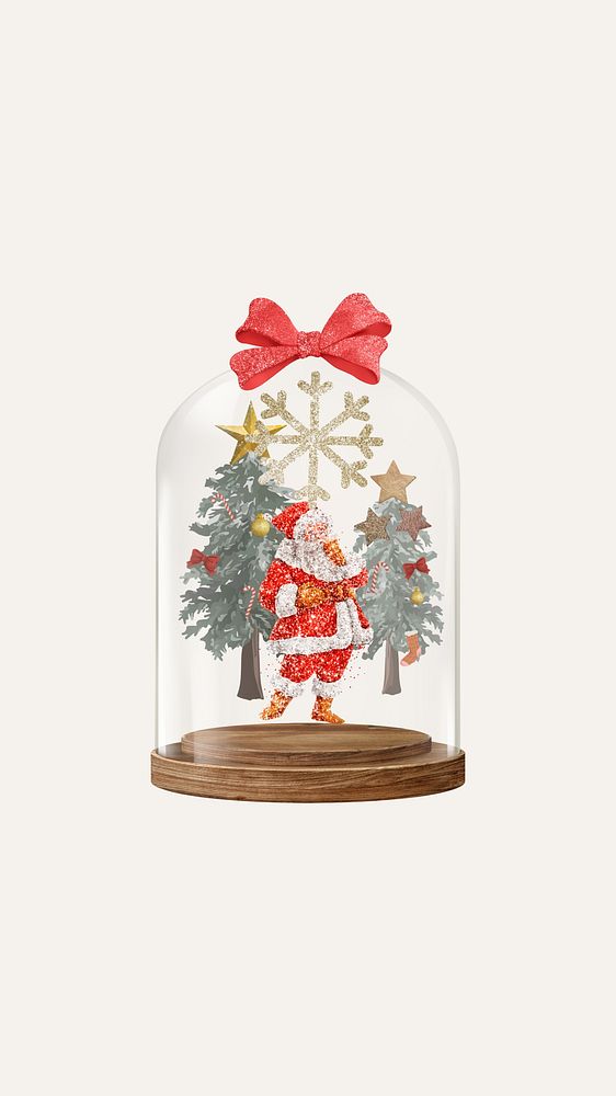 Santa snow globe iPhone wallpaper