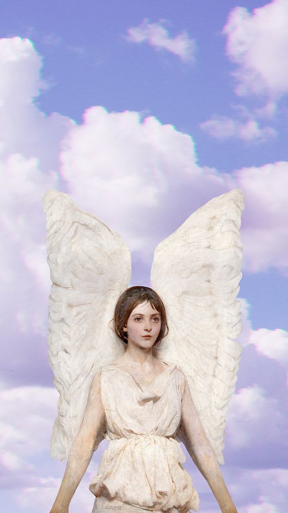 Female angel aesthetic iPhone wallpaper