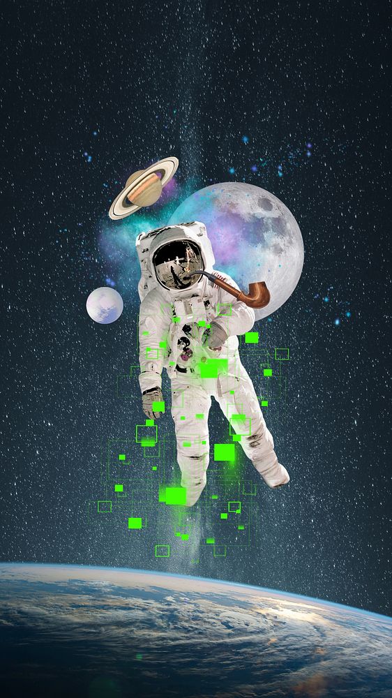 Aesthetic astronaut dark iPhone wallpaper