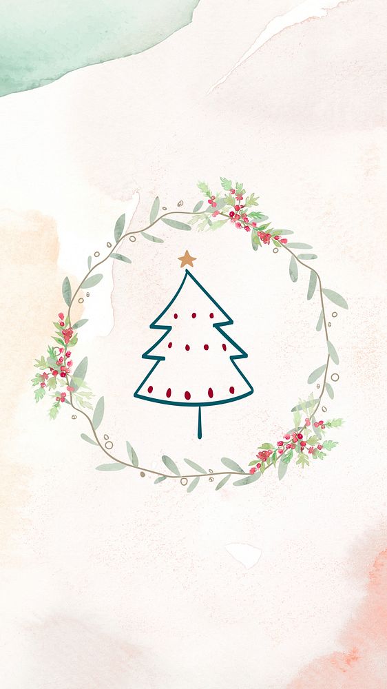 Christmas wreath iPhone wallpaper