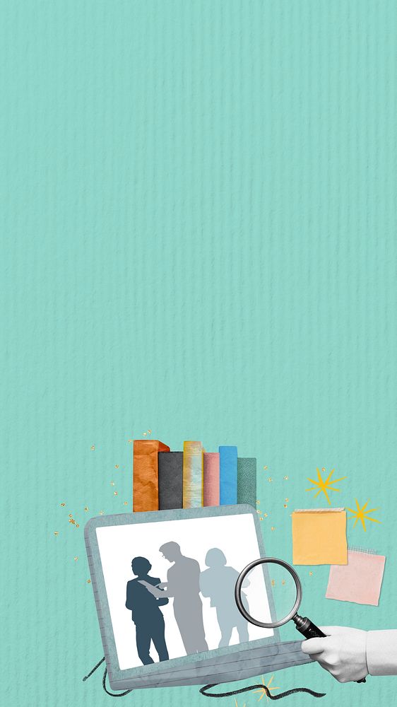 HR candidate search phone wallpaper, business collage