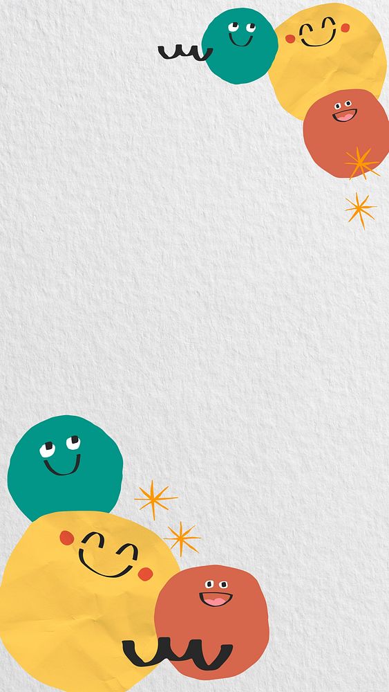 Smiling emoji border iPhone wallpaper