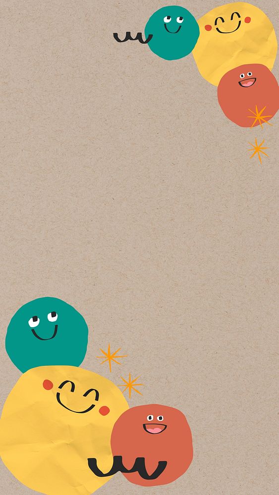 Brown smiling emoji  iPhone wallpaper