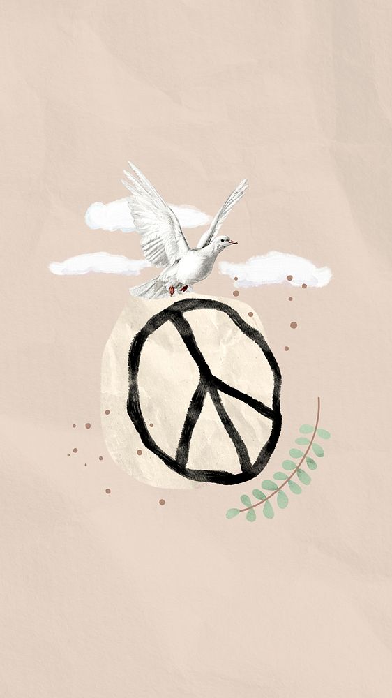 Beige peace phone wallpaper, freedom background