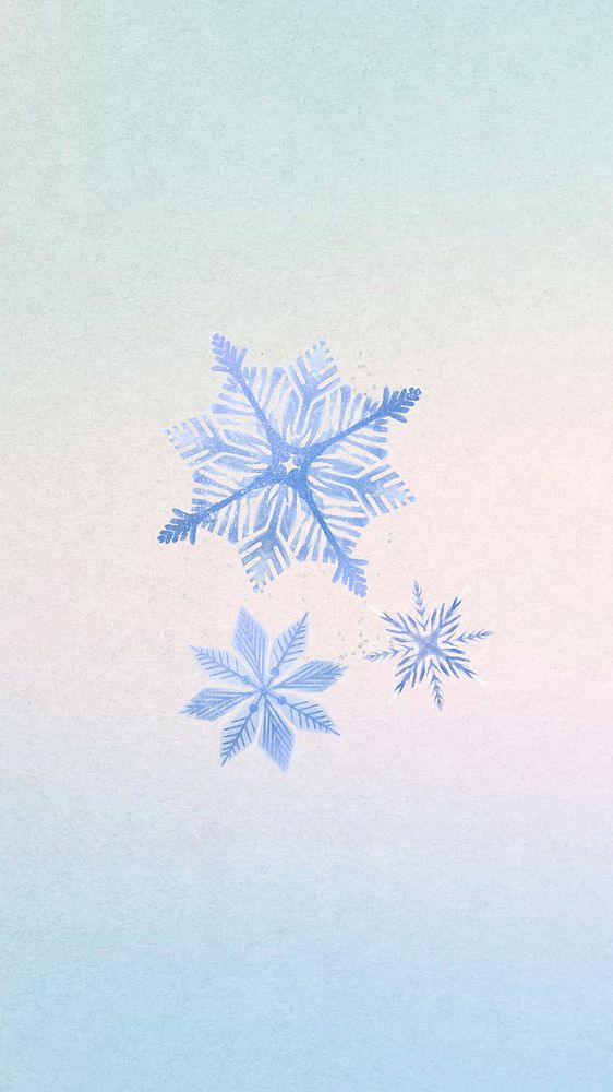 Blue winter snowflakes iPhone wallpaper, seasonal background
