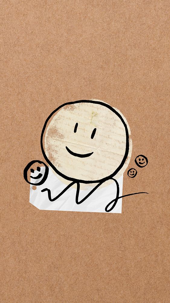 Smiling emoji brown iPhone wallpaper