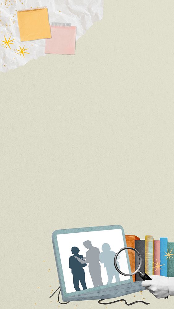 HR candidate search phone wallpaper, business collage