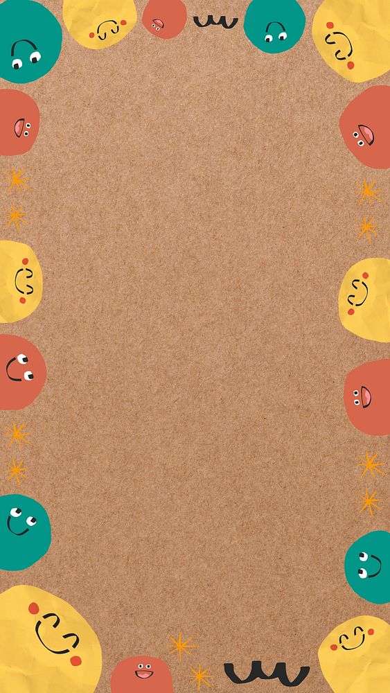 Brown emoji frame mobile wallpaper