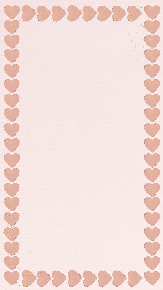 Cute heart frame phone wallpaper, Valentine's Day background