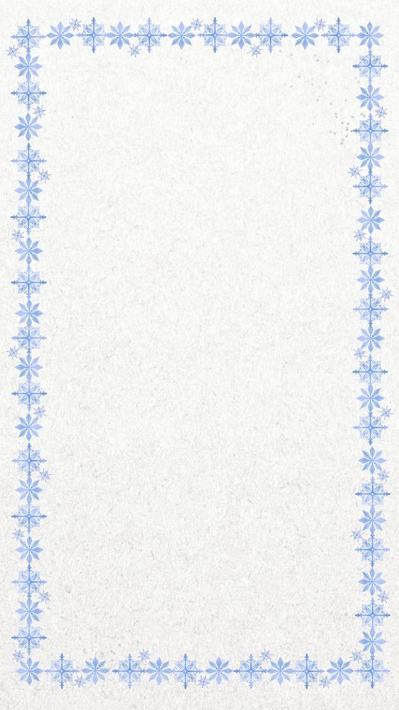 Winter snowflakes frame phone wallpaper, off-white textured background