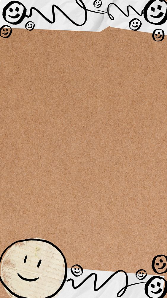 Brown emoji border mobile wallpaper