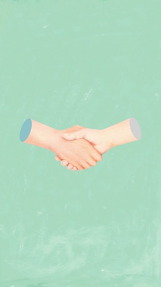 Business handshake iPhone wallpaper, paper textured background