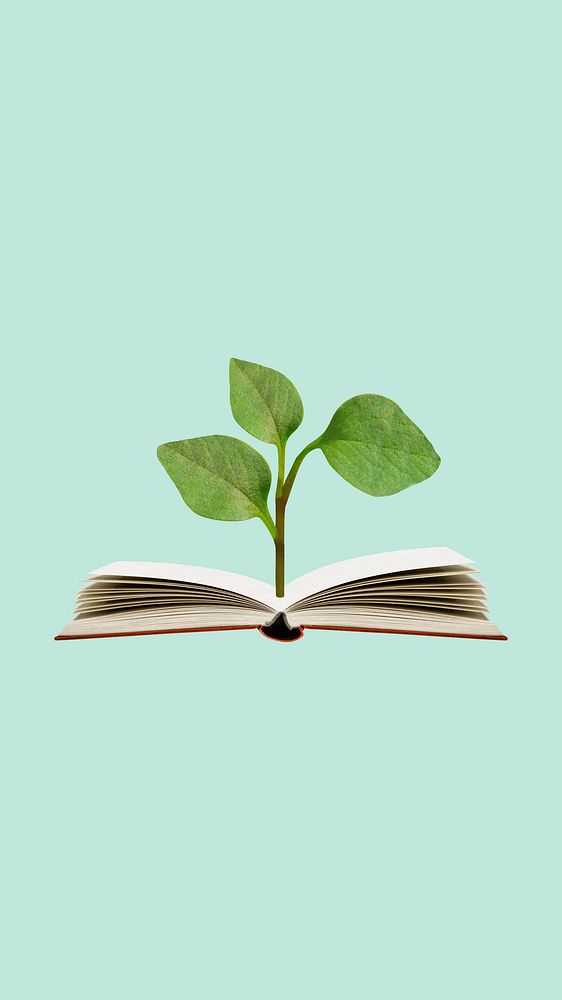 Growing sprout education iPhone wallpaper, green background