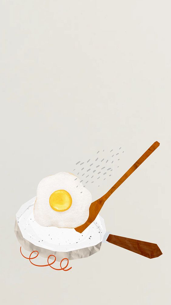 Cute sunny-side up iPhone wallpaper, breakfast food background