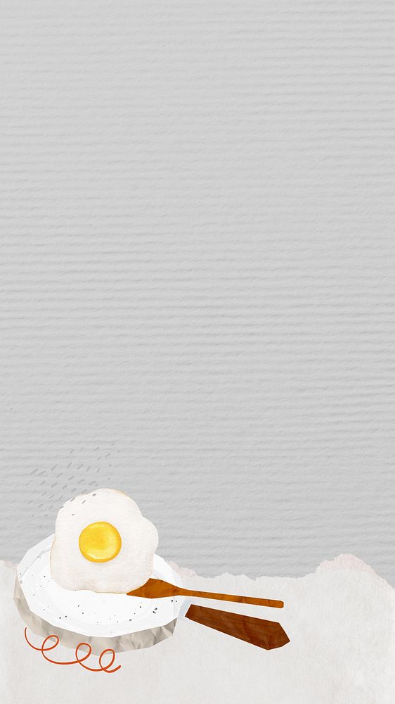 Cute sunny-side up iPhone wallpaper, breakfast food background