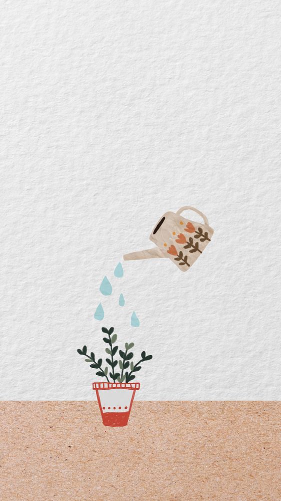 Can watering plant iPhone wallpaper, hobby & lifestyle background
