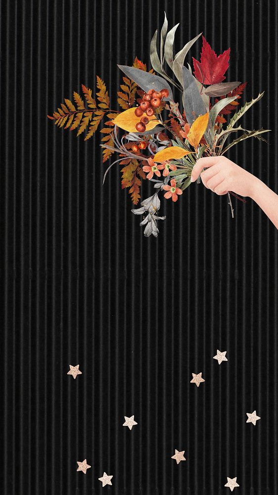 Autumn leaves black iPhone wallpaper