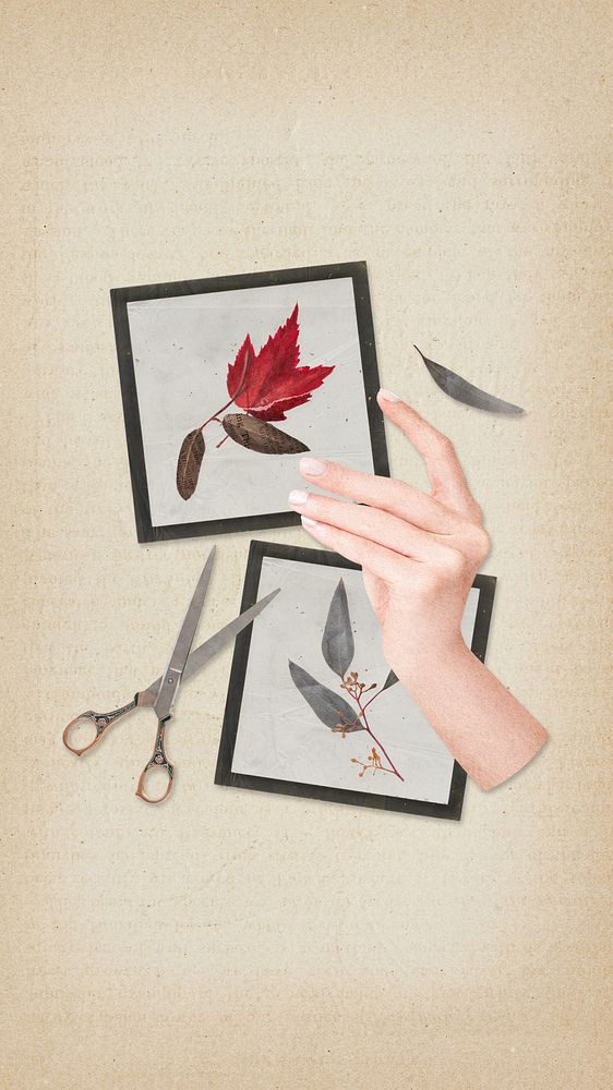Aesthetic Autumn collage phone wallpaper, seasonal background