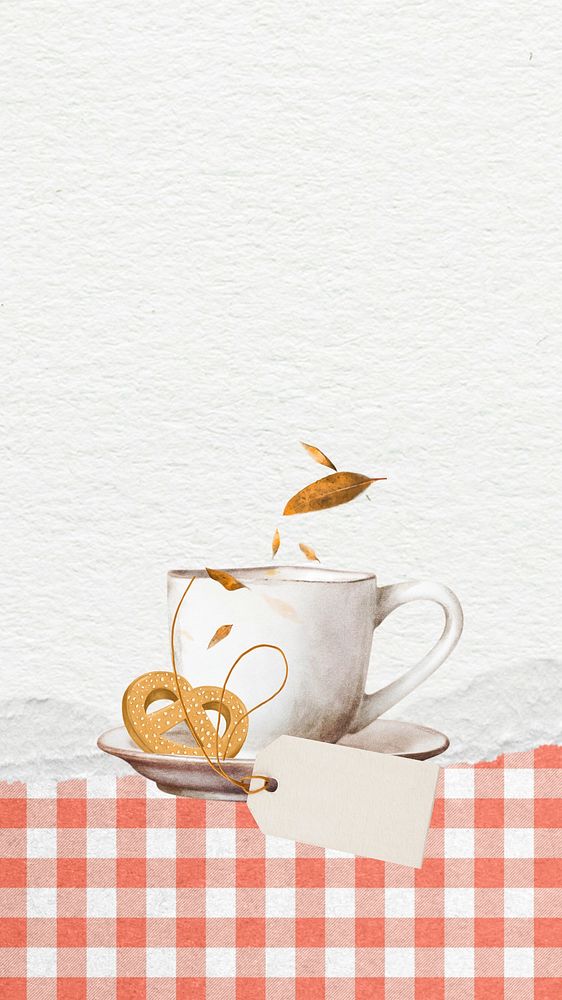 Aesthetic coffee cup iPhone wallpaper, food background